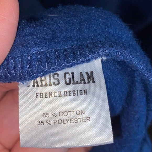 Paris Université Blue Embroidered Graphic Hoodie Streetwear loungewear sporty - Picture 9 of 10